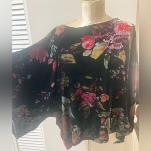 Johnny Was Floral Velvet Blouse
